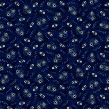 Quilting Treasures - Opulent Owls - Hoot And Owl Eyes - Navy, Fabric by the Yard