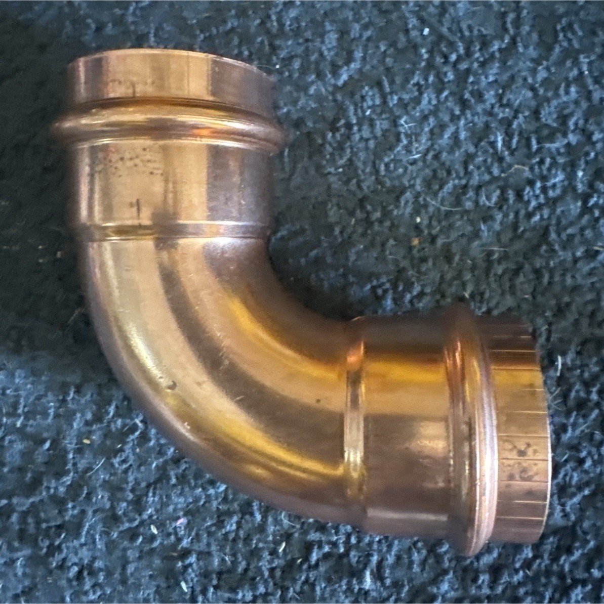 Copper 90° Elbow Pipe Fitting Coupling, Unfinished, 0.5-1.0 in, 1 Pack