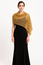 Sequin Open Weave Scarf Evening Shawl Gold Silver B14