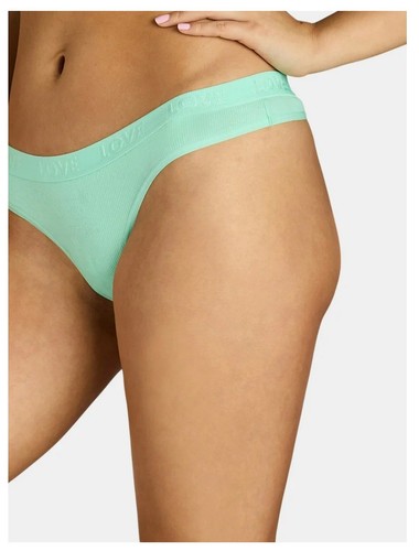 5-Pair NO BOUNDARIES Women’s S (3-5) THONG Cotton Stretch Ribbed Underwear - Picture 7 of 14