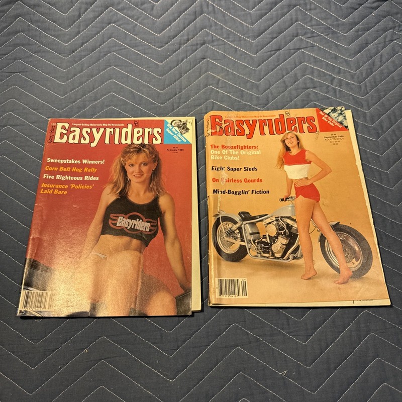 Lot of 2 Vintage Easyriders Magazines 1986 1 of 2 with David Mann Centerfold