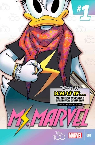 AMAZING SPIDER-MAN #33 PERISSINOTTO | WHAT IF... MS. MARVEL DISNEY 100 1