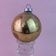 Vintage Shiny Brite Mercury Glass Mica Snowcap Ornament*U.S.A.*3”H*