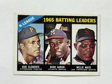 1966 Topps - League Leaders Willie Mays, Roberto Clemente, Hank Aaron #215...