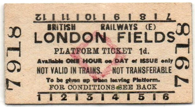 BR(E) Bahnsteig Ticket = London Fields 1d