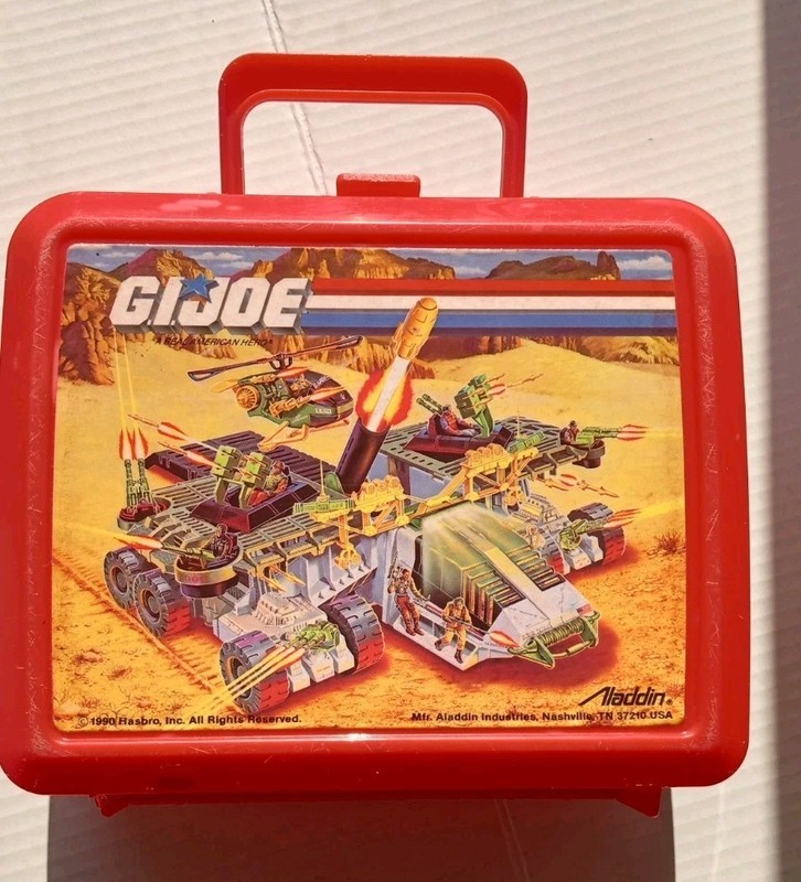 Vintage GI Joe Lunchbox General 1990 Hasbro Aladdin Red Plastic No Thermos
