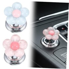 2Pcs Push to Start Button Cover for Women, Car Start Button Cover Cute Flower