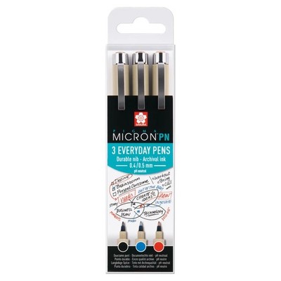 Sakura Pigma Micron PN Büro-Set, 3 Farben  Alltagstaugliche Fineliner