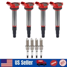 UF596 4X Ignition Coil and iridium Spark Plug For 2009-2017 Toyota Corolla 1.8L