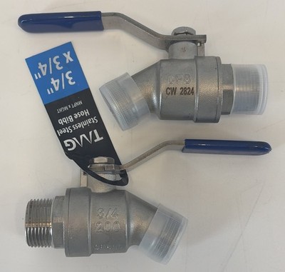 2 Apollo 3/4 x 3/4 in MPT x MGHT Stainless Steel Quarter Turn Hose Bibb  2 Pack