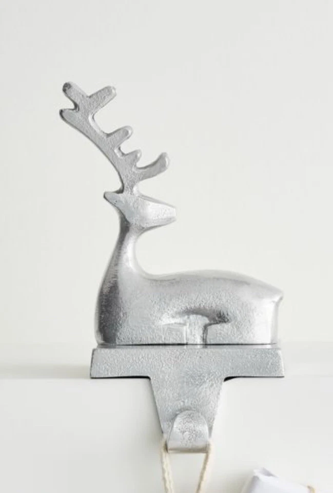 Juego de 7 ganchos de abrigo soporte para medias trineo dorado reno plata cajón y barril Foto 4 de 4