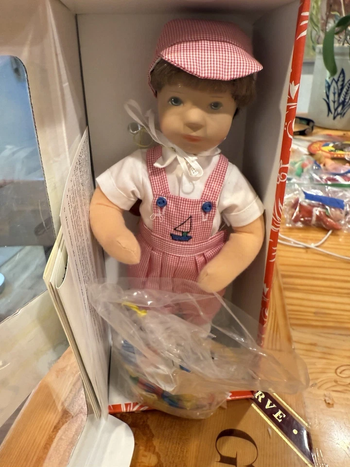 Kathe Kruse Biffy Ltd Ed 32 /80 Porcelain And Cloth Doll With Toy Blocks NRFB - Image 2 of 4