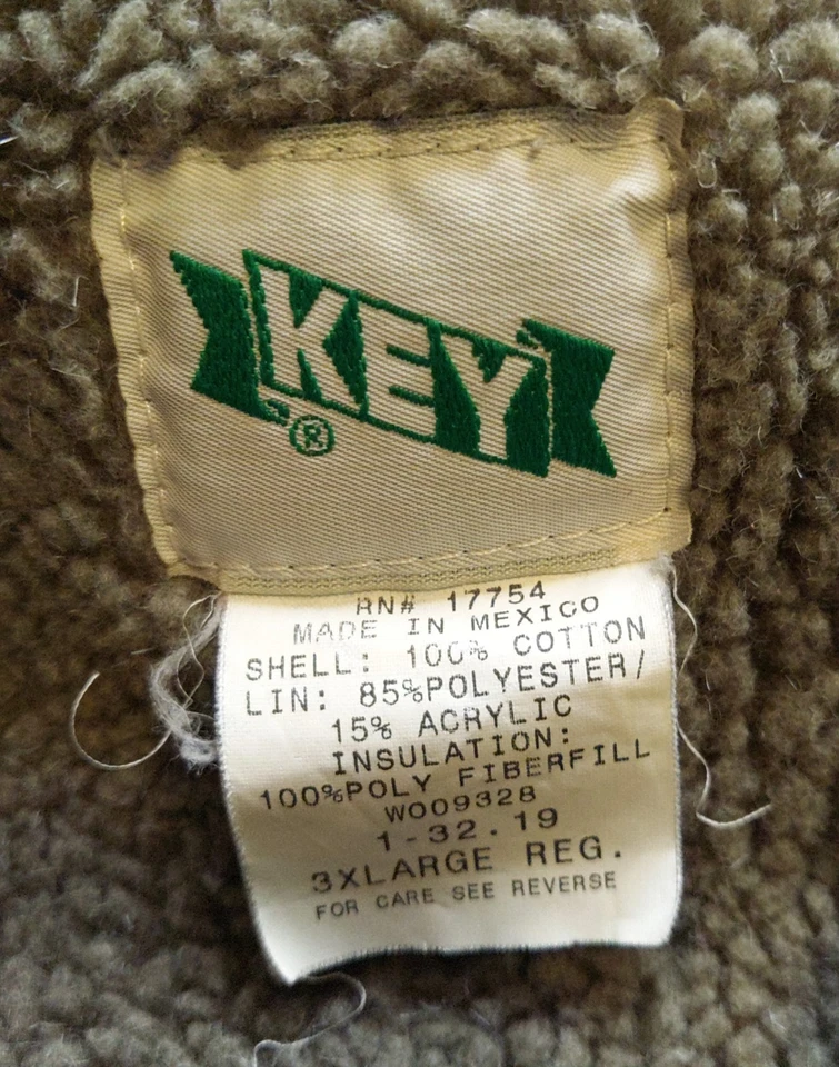 Chaleco De Colección Llave Para Hombres 3XL Marrón Oscuro Ropa de Trabajo Sherpa Forrado Pato Lona Cálido Seco Foto 4 de 4