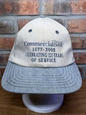 Vintage Commercial Bank 125 Years Service Made In USA Snapback Hat
