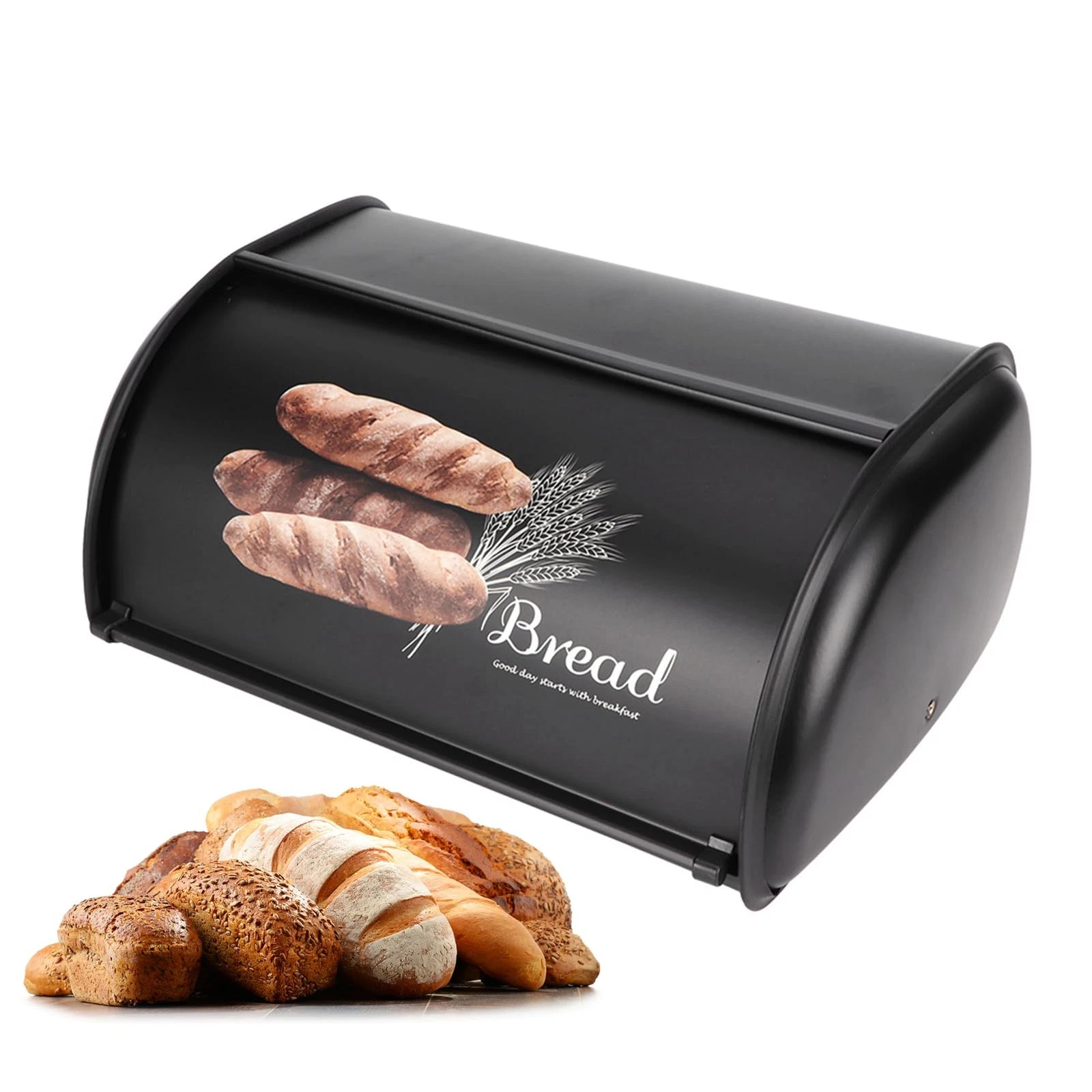 Bread Box Bread Holder Storage Container Large acity Stainless Steel Bread Bi...