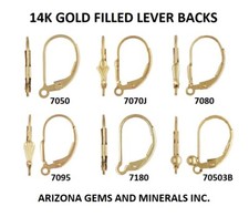 14K Gold Filled Lever Back Hook Ear Wires  French EarWires 6 Styles  4Pc - 8Pc