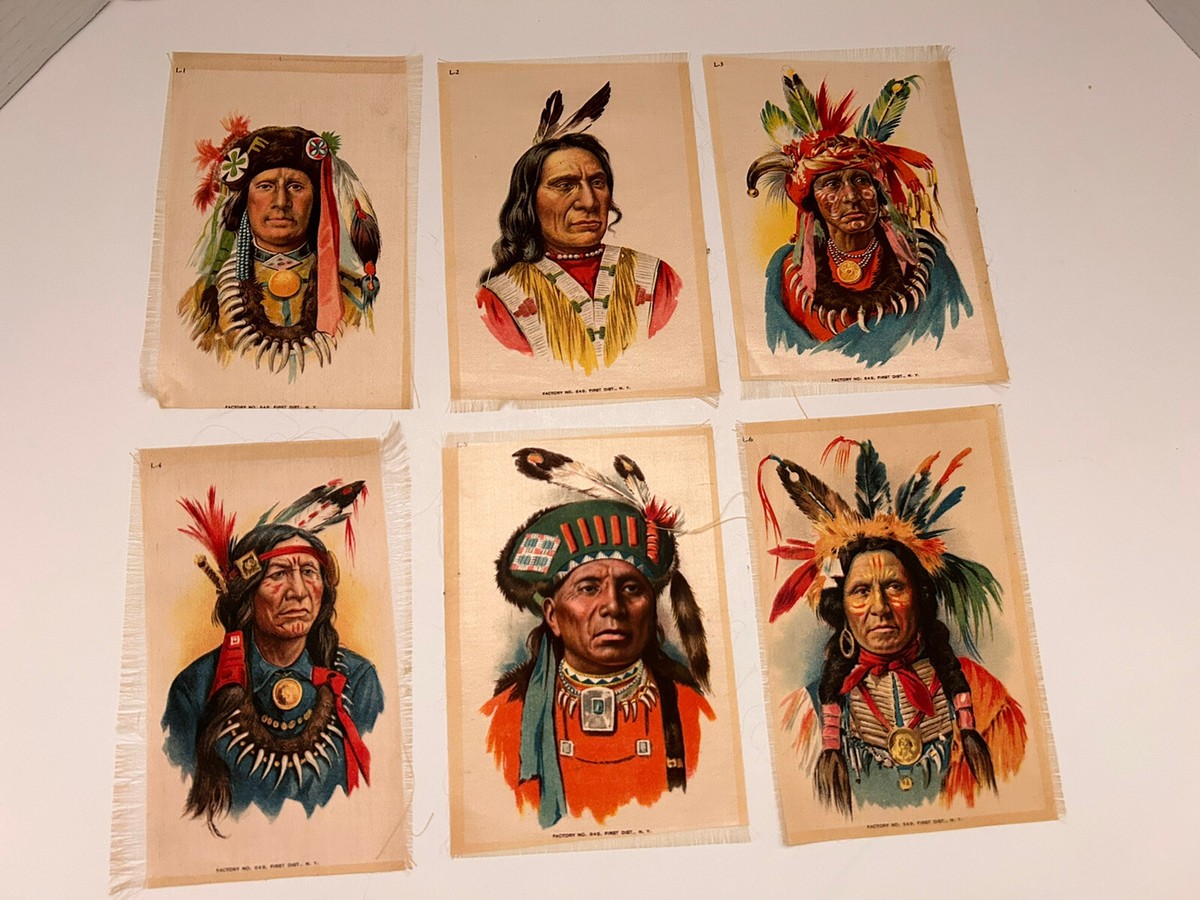 6 Tokio Cigarettes Large Indian Chief Silks Insert Premiums