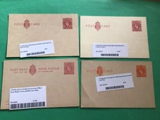 KGV1 2 penny mint postcards four shade varieties A20573