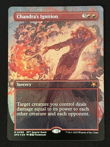 1x MTG Chandra's Ignition (Borderless, Foil) - Special Guests (SPG) (DFT) #89
