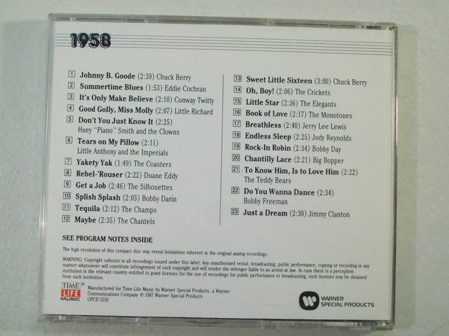 TIME LIFE THE ROCK N ROLL ERA 1958 MUSIC CD OLDIES ROCK N ROLL | eBay