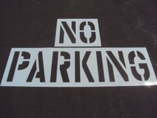 24" NO PARKING Parking Lot Stencil 12" Wide Letters WIDER FONT 1/16" Thick LDPE