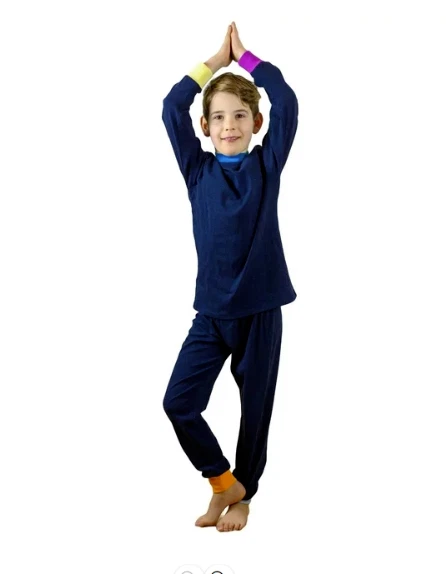 Juego de 2 piezas de pijama para niños - niños y niñas tallas 4-16 en algodón tejido Foto 2 de 4