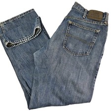 Lee Premium Jeans Mens Sz 34 x 32 Blue Relaxed Straight Leg Zip Fly High Rise