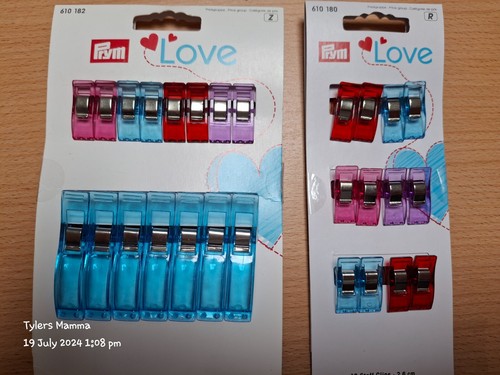 Fabric Clips Choice of 2.6 and 5.5 cm Assorted Colours Prym Love Sewing Quilting - Picture 6 of 12