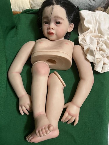 30inch Painted Reborn Baby Doll Toddler Girl DIY Hand-Rooted Black Hair Kit Gift - Picture 5 of 8