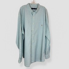 Ralph Lauren Size 3XLT Button Down Blue/Green Long Sleeve Oxford Casual Career