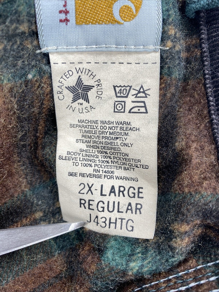 Carhartt J43 HTG Detroit Jacket Union USA Hunter Green XXL Carhartt J43 HTG Detroit Jacket Union USA Hunter Green XXL
