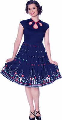 Banned »CHRISTMAS COCKTAILS« DRINKS Peephole 50s SWING DRESS Kleid Rockabilly