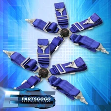 Universal 2X Blue 3" 5-Point Cam Lock Buckle Racing Seat Belt Harness Strap Pair