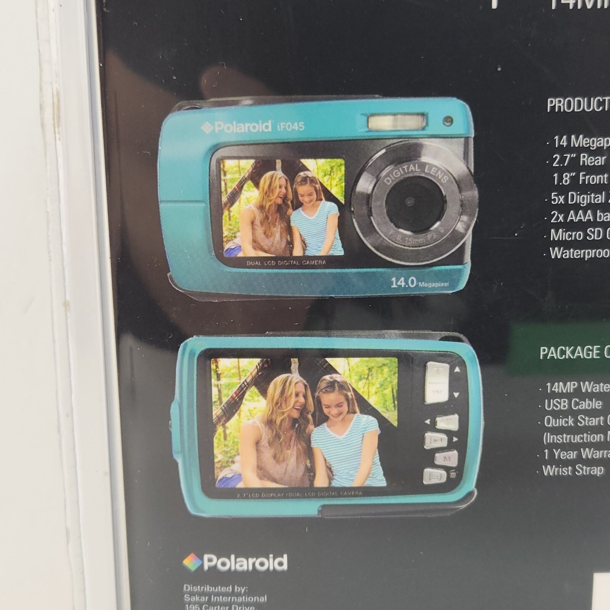 Polaroid iF045 14MP Blue Waterproof Digital Camera ~ 2016 New Old