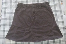 Gitano Womens Brown Soft Denim Skirt 40" Waist Front/Back Pockets Belt Loops