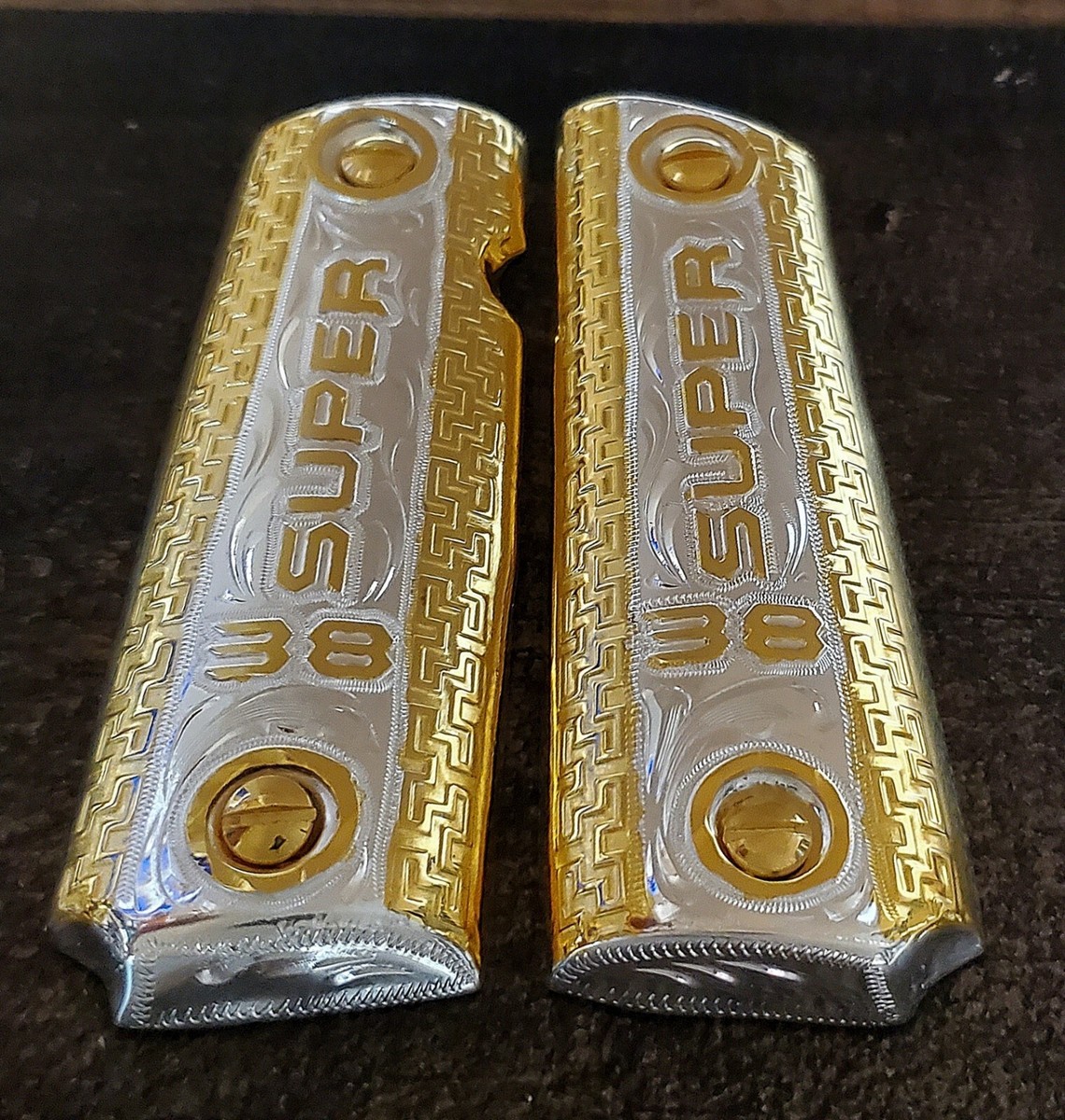 ⭐️ Ataka ⭐️ 38 super Silver and gold plated premium engraved cachas 1911 full