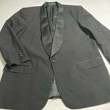 Pierre Balmain Paris 46 Long Shawl Neck Tuxedo Jacket Blazer Black One Button