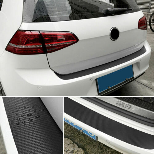 🔥 4D Black Sticker Rear Bumper Kit Guard Sill Plate Trunk Protector Trim Cover - Foto 6 di 11