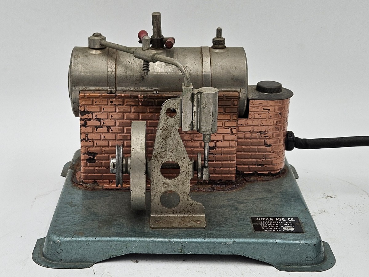 Vintage Miniature Steam Engine Model Jensen Mfg. Co. 115V 450 W