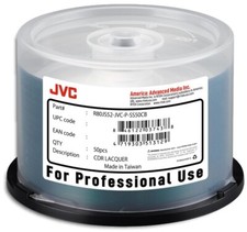 100-Pak JVC PRO Ritek Pro Shiny-Silver Top 52X 80-Min CD-R's in Cakebox