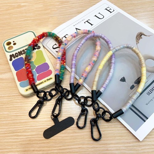 Handwoven Mobile Phone Lanyard Plush Hanging Rope Universal Phone Case Strap - Photo 7 sur 19