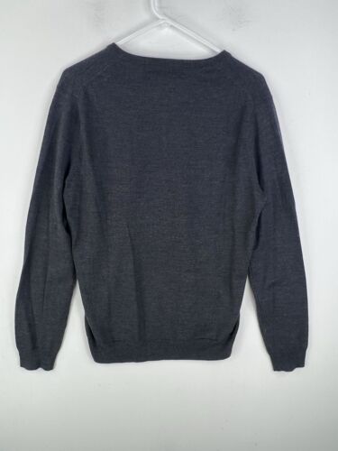 100% Merino Wool J. Crew Sweater Men Size Small Gray Knit Long Sleeve V-Neck - Picture 6 of 8