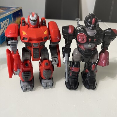 2 x Hap-P-Kid 1984 Vintage Toy Transformer Roboter Actionfigur defekt