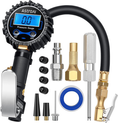 Digital Tire Pressure Gauge with Inflator(3-250 PSI 0.1 for Display Resolution)