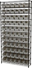 Strongway 12-Tier Single Side Wire Shelving Unit with 66 Bins - 39.5in.L x 16in.