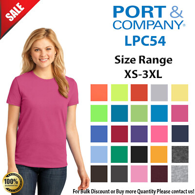 Port & Company LPC54 Womens Short Sleeve Core Cotton Crew Neck T-Shirt
