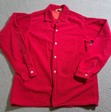 Pennleigh Prep Boy s Youth Red Corduroy Long Sleeve Button Up Shirt / Size 18