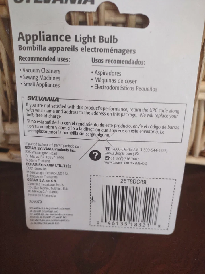 Sylvania 25T8DC/BL Small Appliance Light Bulb Double Contact Base 25 Watt - Image 3 of 4