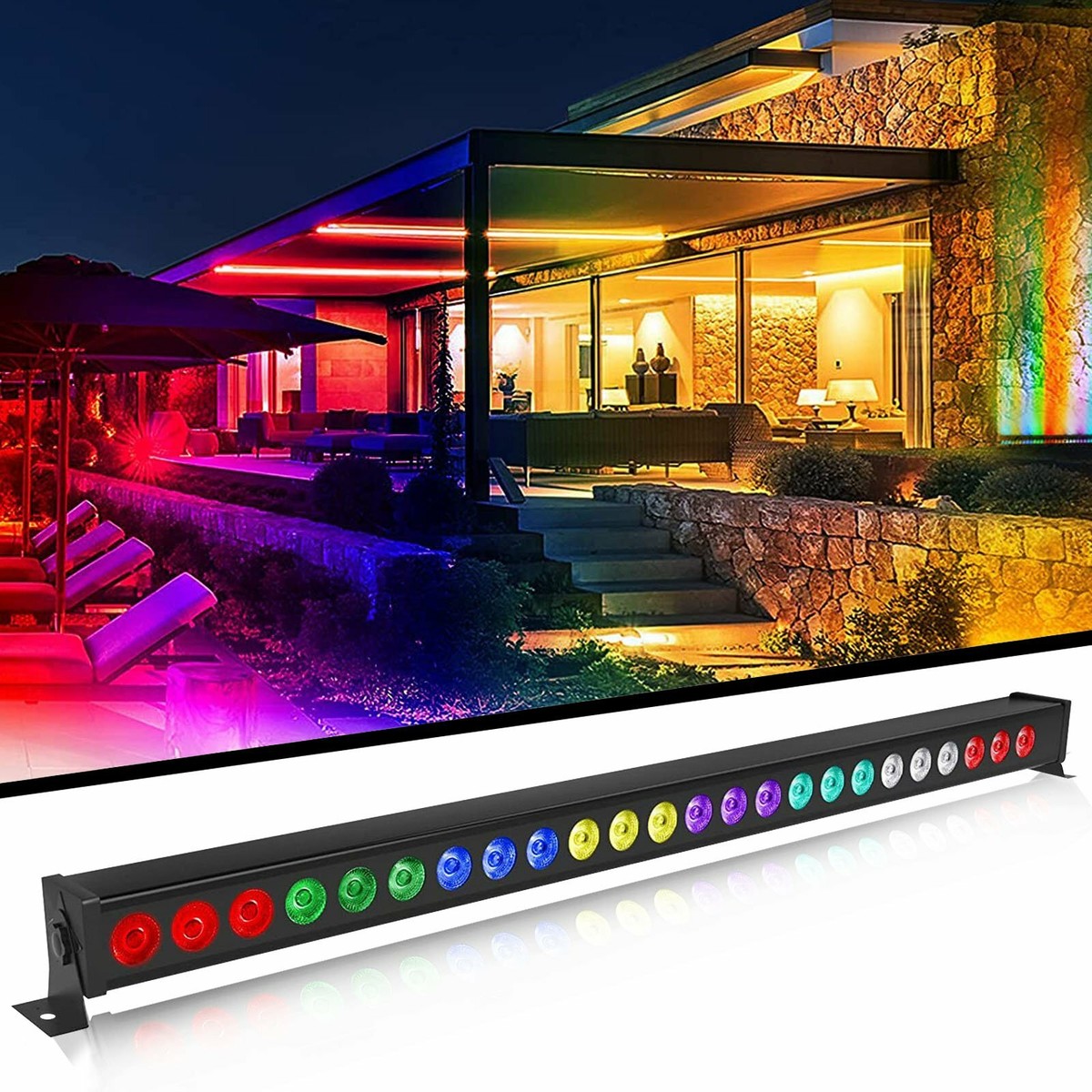120W 24LED RGB ウォッシュライト 演出照明 120W 24LED RGB Wall Washer Light DMX Sound Actived DJ Party Club