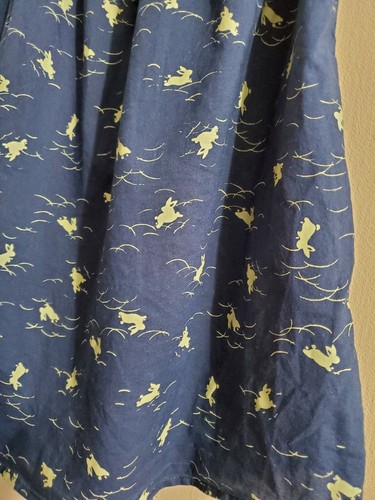 Motel Sleeveless Top XS Camisole Navy Blue Beige Rabbits Button Front Stretch - Picture 5 of 7